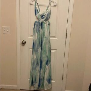 Blue and Green Tie Dye Maxi Dress Size Small New With Tags